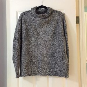 Grey chunky knit cotton blend sweater